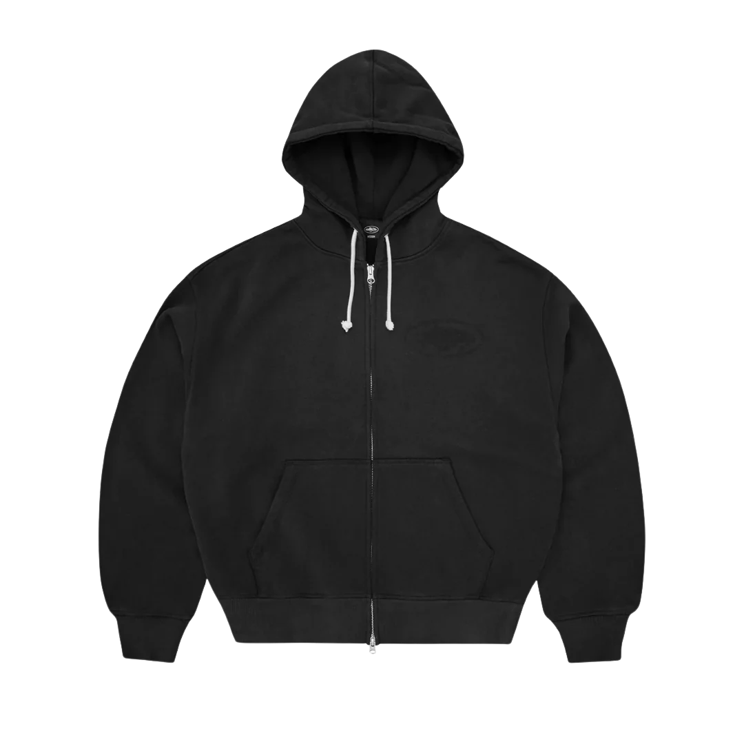 Corteiz Island Knockout Zip Hoodie Black