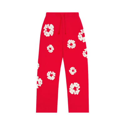 Denim Tears Cotton Wreath Baggy Red Sweatpants