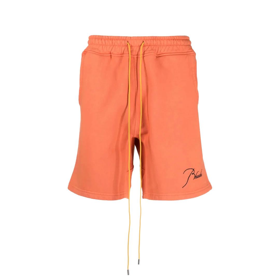 Rhude - Orange Embroidered Logo Sweatshort
