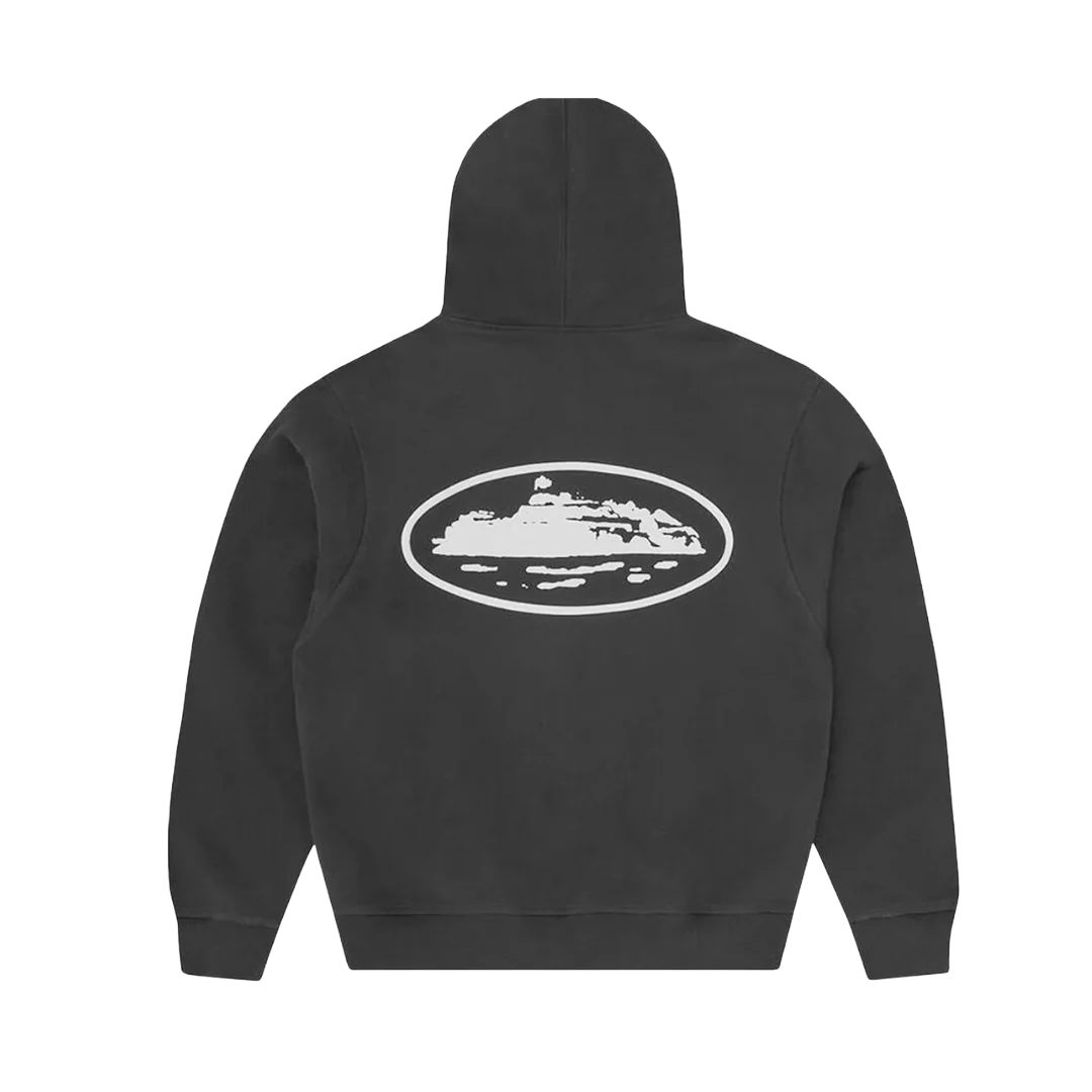 Corteiz Island Puff Print Zip Hoodie Black