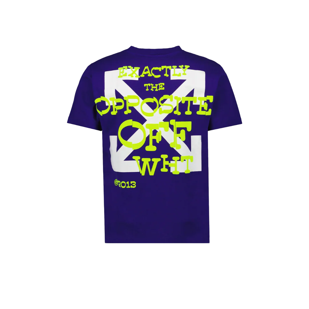 Off White - Opposite Arrow Logo Print Slim Tee Purple White Yellow