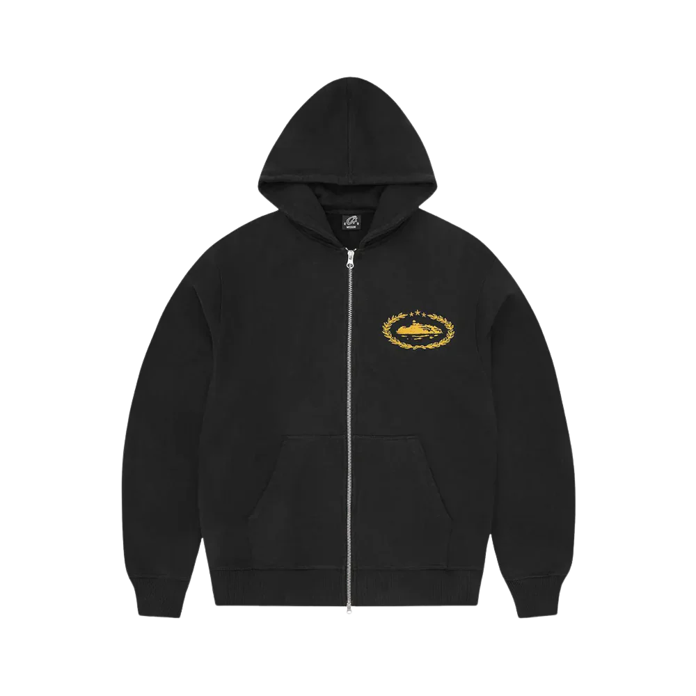 Corteiz Superior Royale Zip Hoodie Black Yellow