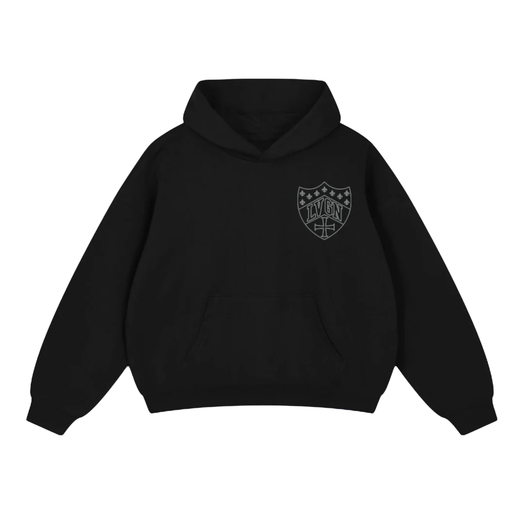 LVGN - Black Heraldic Hoodie
