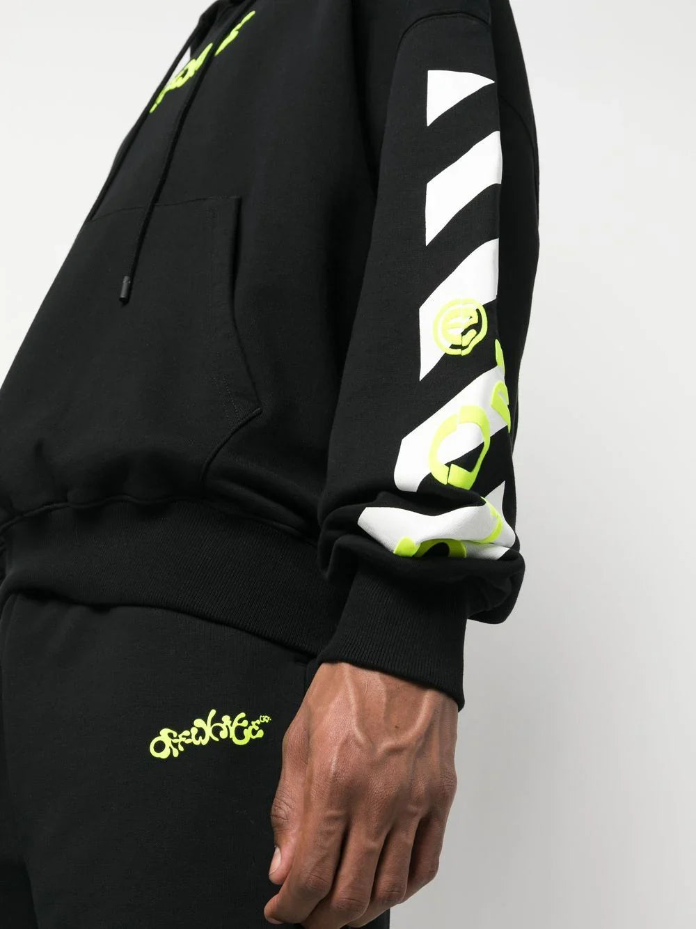 Off White - Opposite Arrows Boxy Hoodie Black/Lime