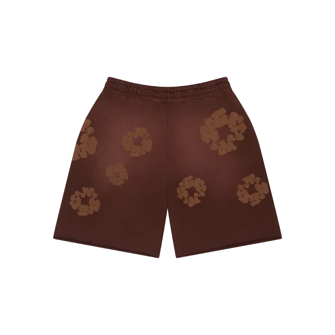 Denim Tears Mono Cotton Wreath Sweat Shorts Brown