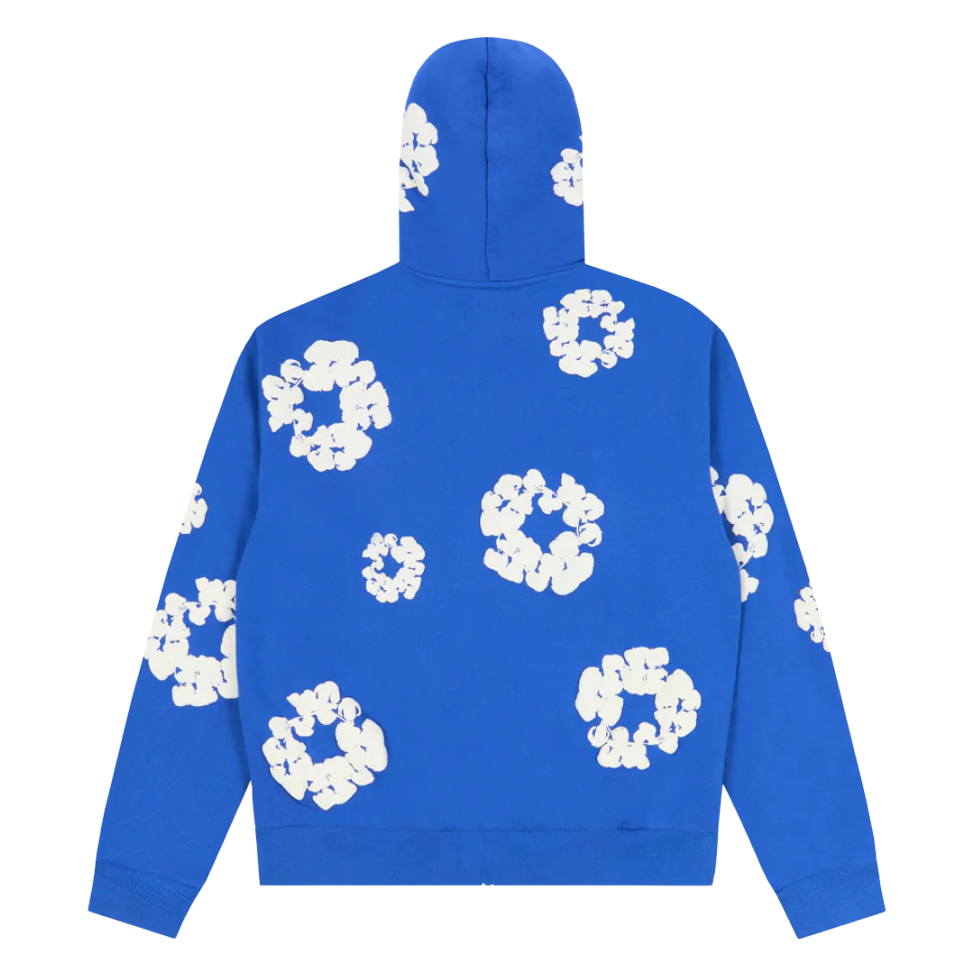 Denim Tears Cotton Wreath Zip Hoodie Blue