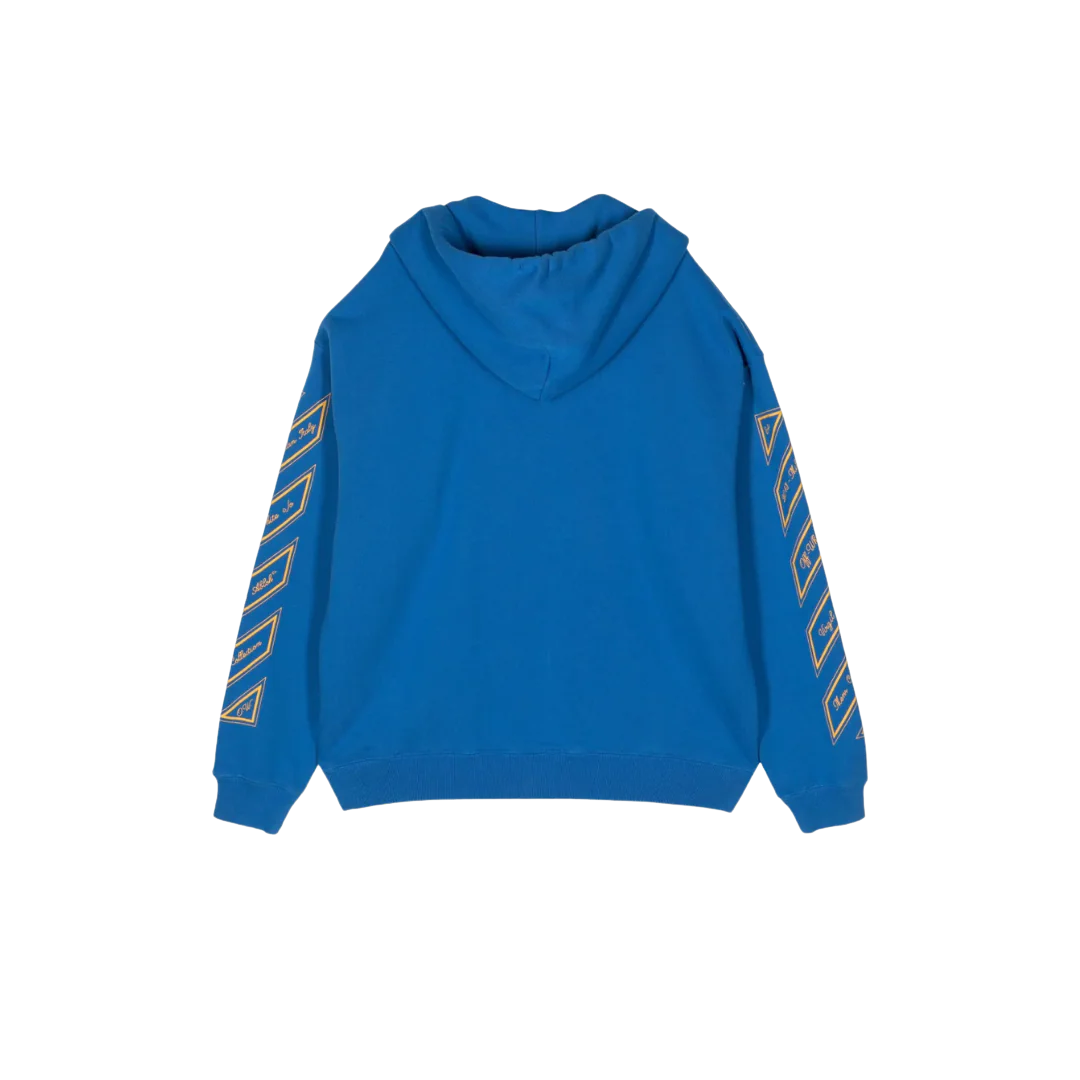 Off White - Zipped Skate Fit 23 Hoodie Blue