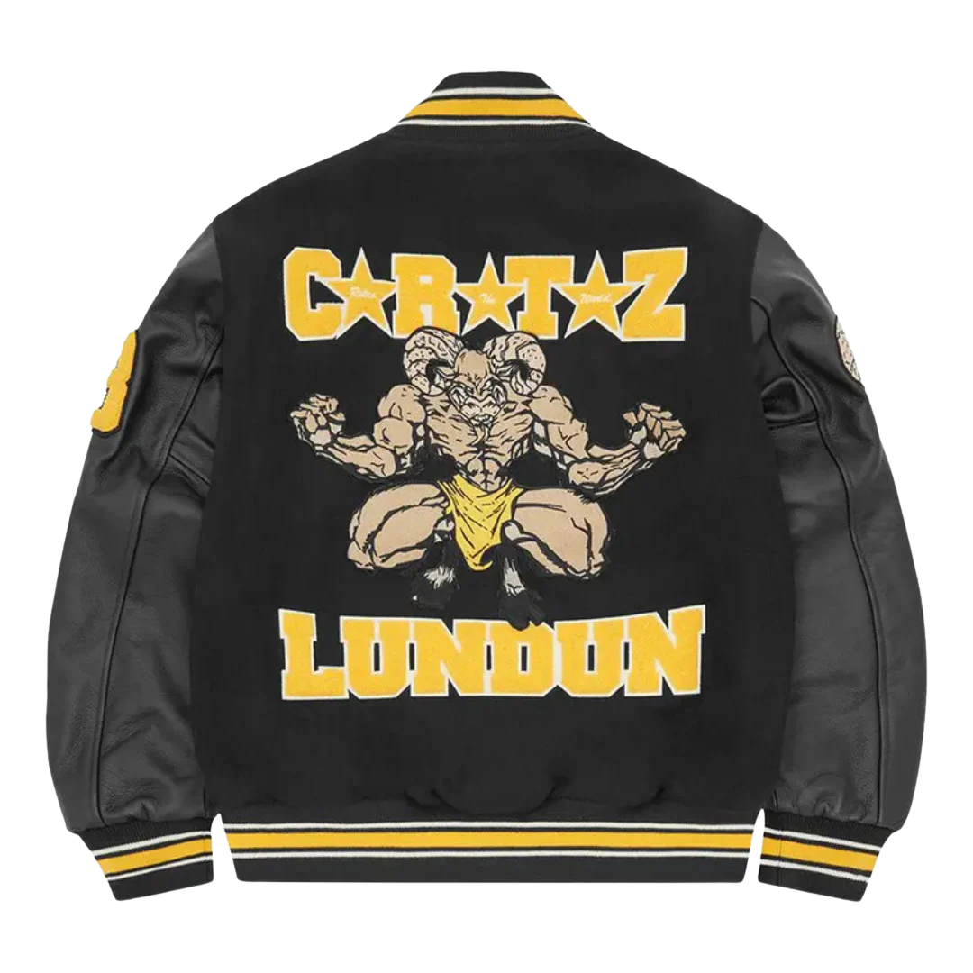 Corteiz CRTZ Goat Varsity Jacket Black
