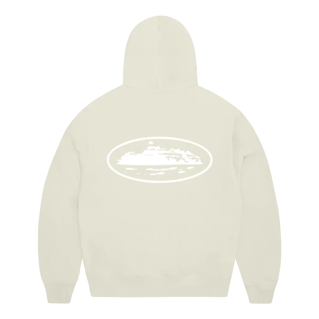 Corteiz Island Puff Print Zip Hoodie Off White