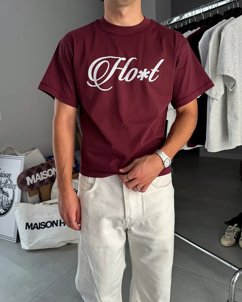 Host - Ho*t Burgundy Slim Tee