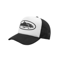 Corteiz Og Island Puff Print Trucker Hat White Black