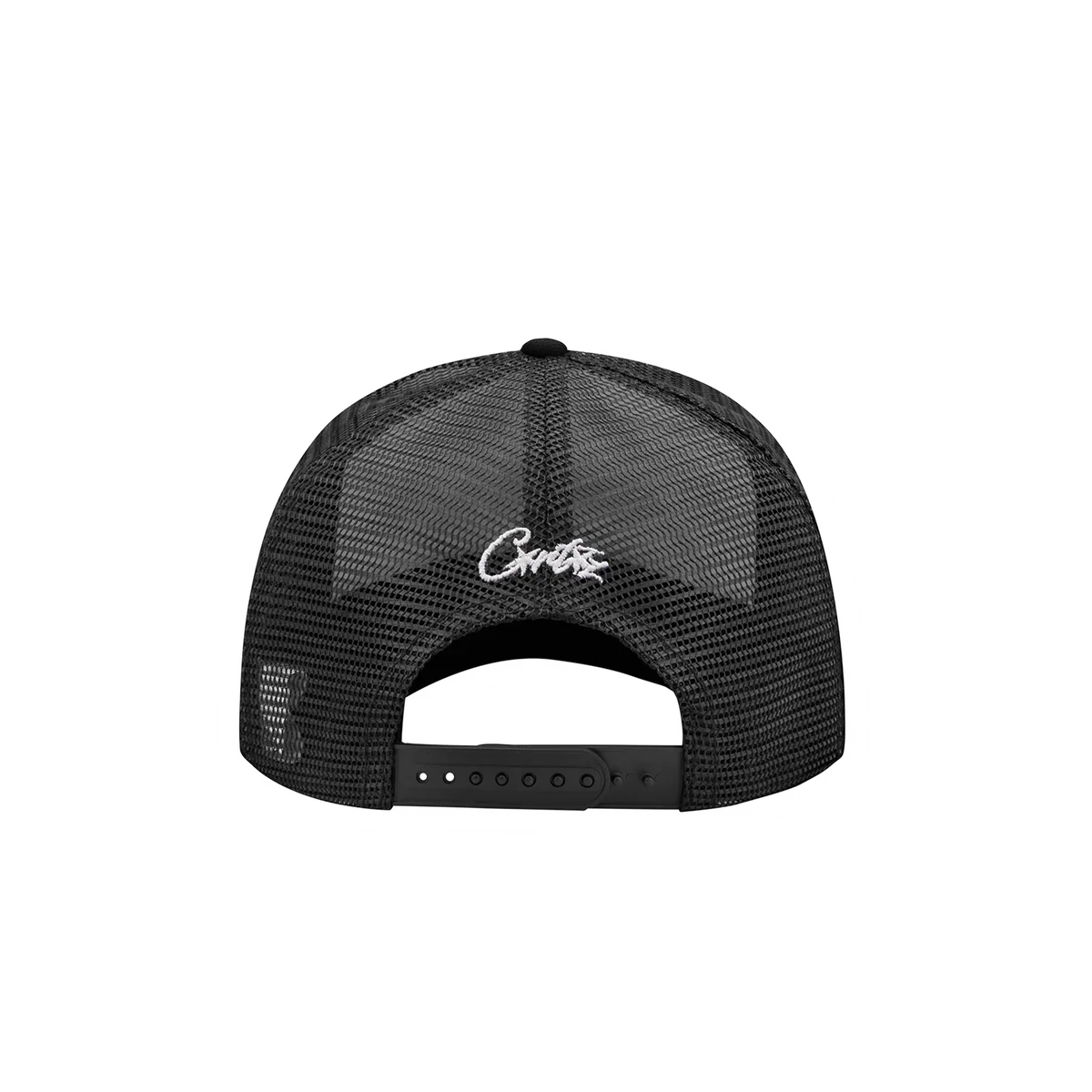 Corteiz Og Island Puff Print Trucker Hat White Black