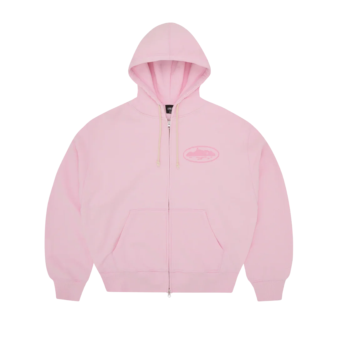 Corteiz Island Knockout Zip Hoodie Pink