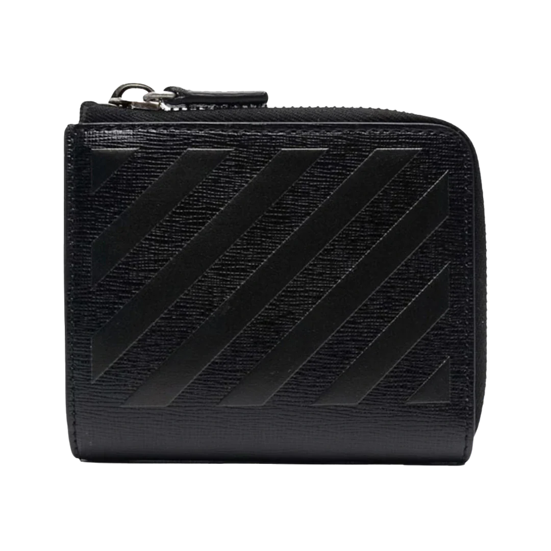 Off White - Binder Diag Saff Zip Wallet Black