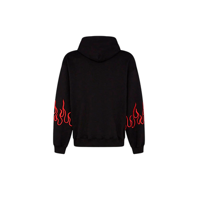 Vision Of Super - BLACK HOODIE WITH RED EMBROIDERED FLAMES
