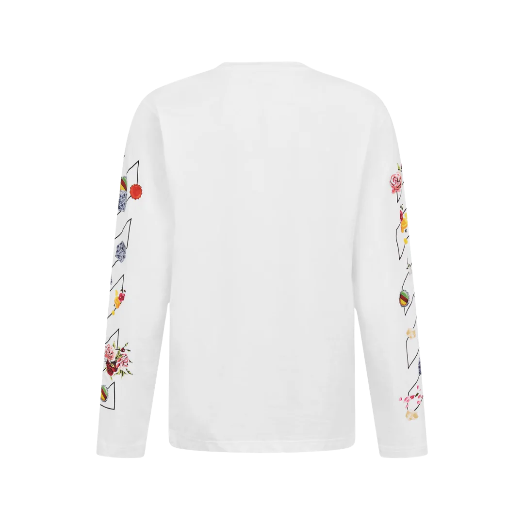 Off White - Fresco Diag Skate L/S Tee White