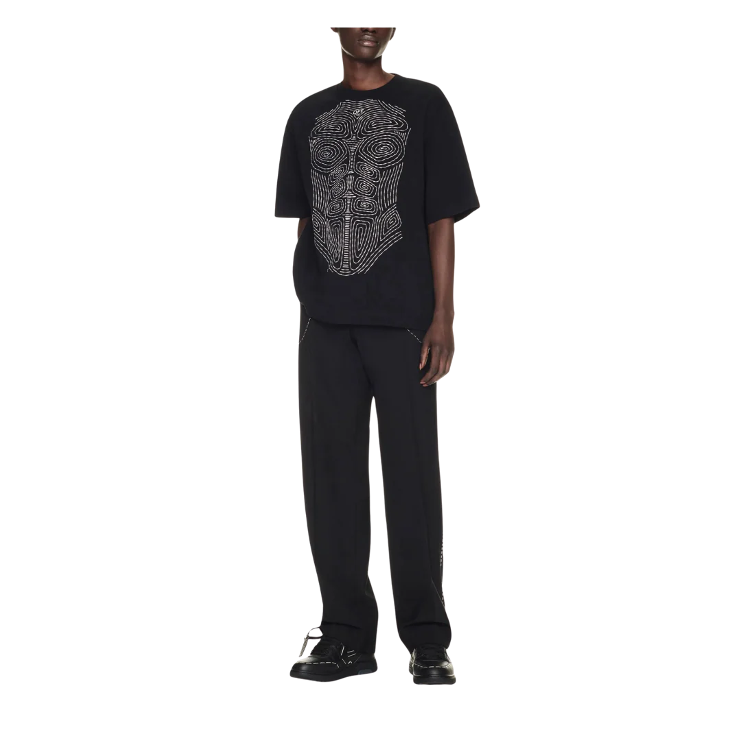 Off White - Crewneck Body Stitch With Embroidery Black