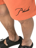Rhude - Orange Embroidered Logo Sweatshort