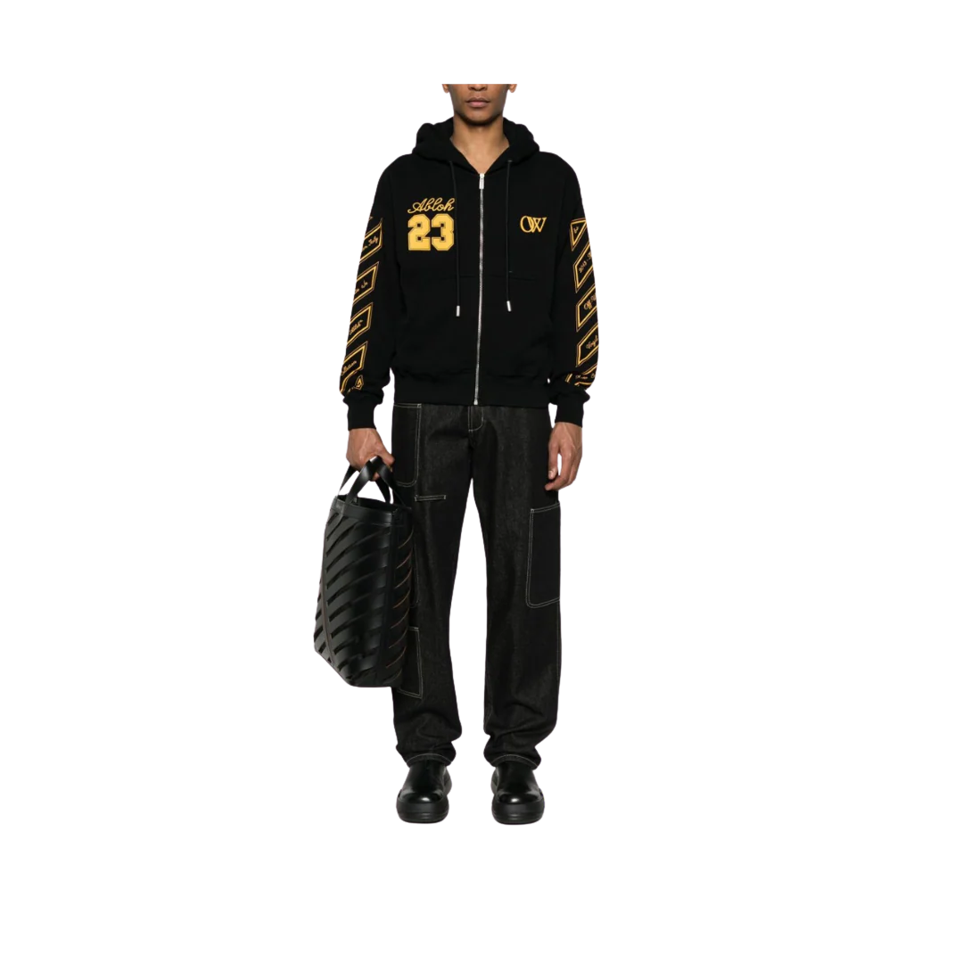 Off White - Zipped Skate Fit 23 Hoodie Black
