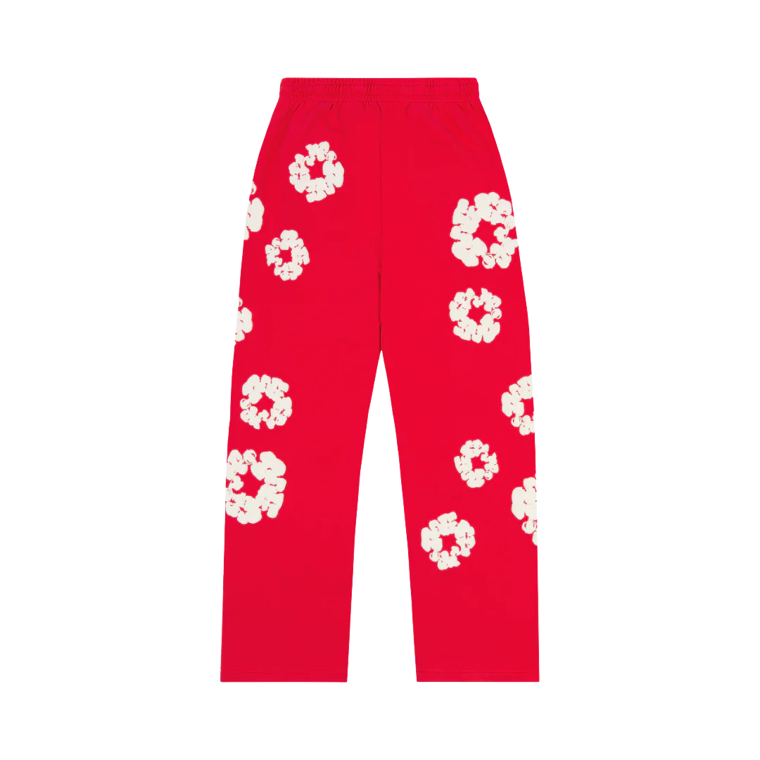 Denim Tears Cotton Wreath Baggy Red Sweatpants