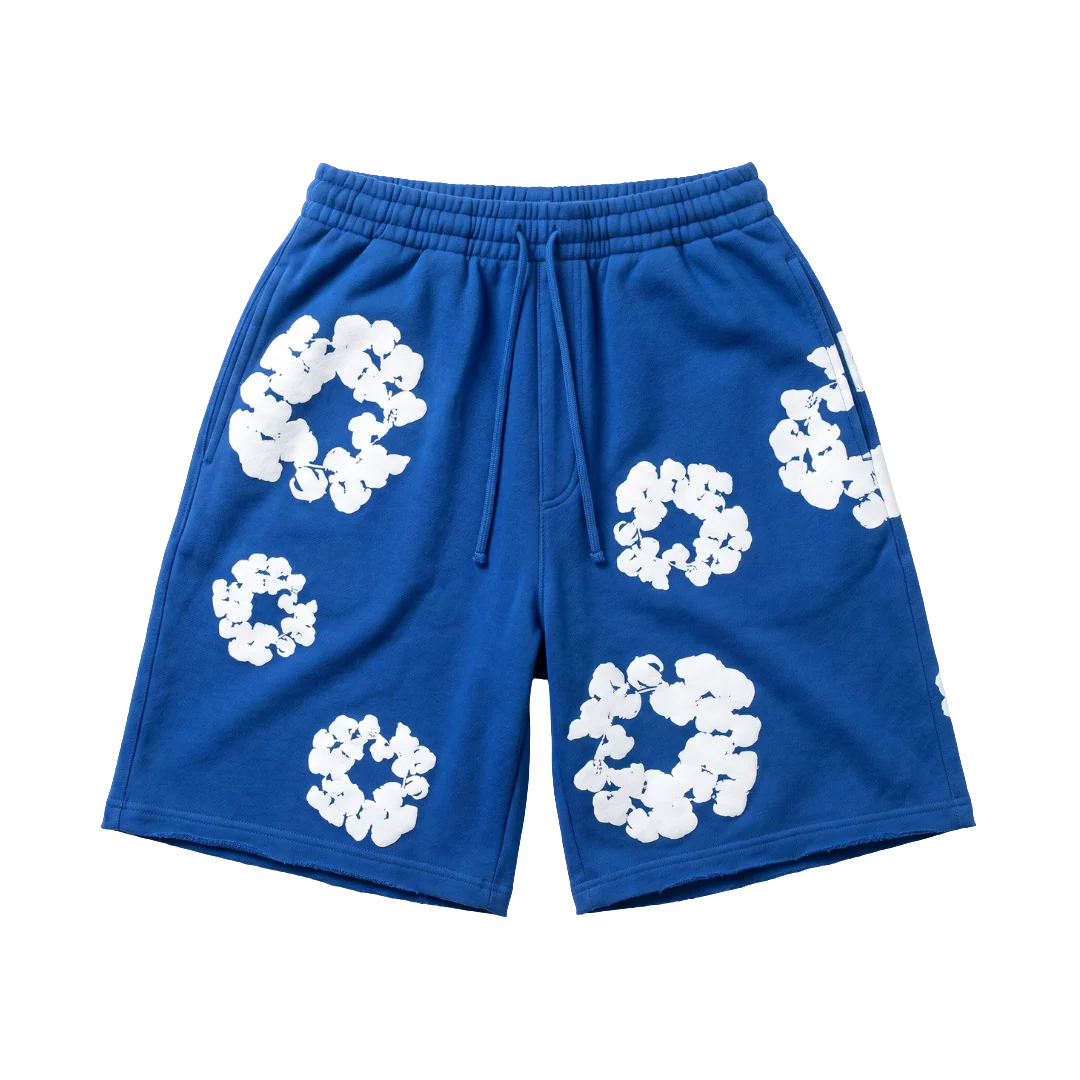 Denim Tears The Cotton Wreath Shorts Royal Blue