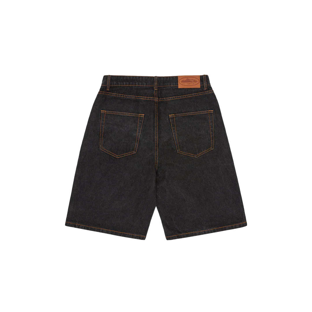 Corteiz Alcatraz Shorts Denim Washed Black